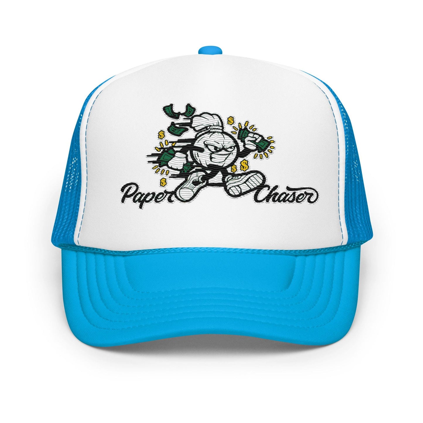 Paper Chaser Foam Trucker Hat, Mesh Back Cap, Unisex Fashion Hat, Stylish Headwear, Vintage Style, Casual Cap