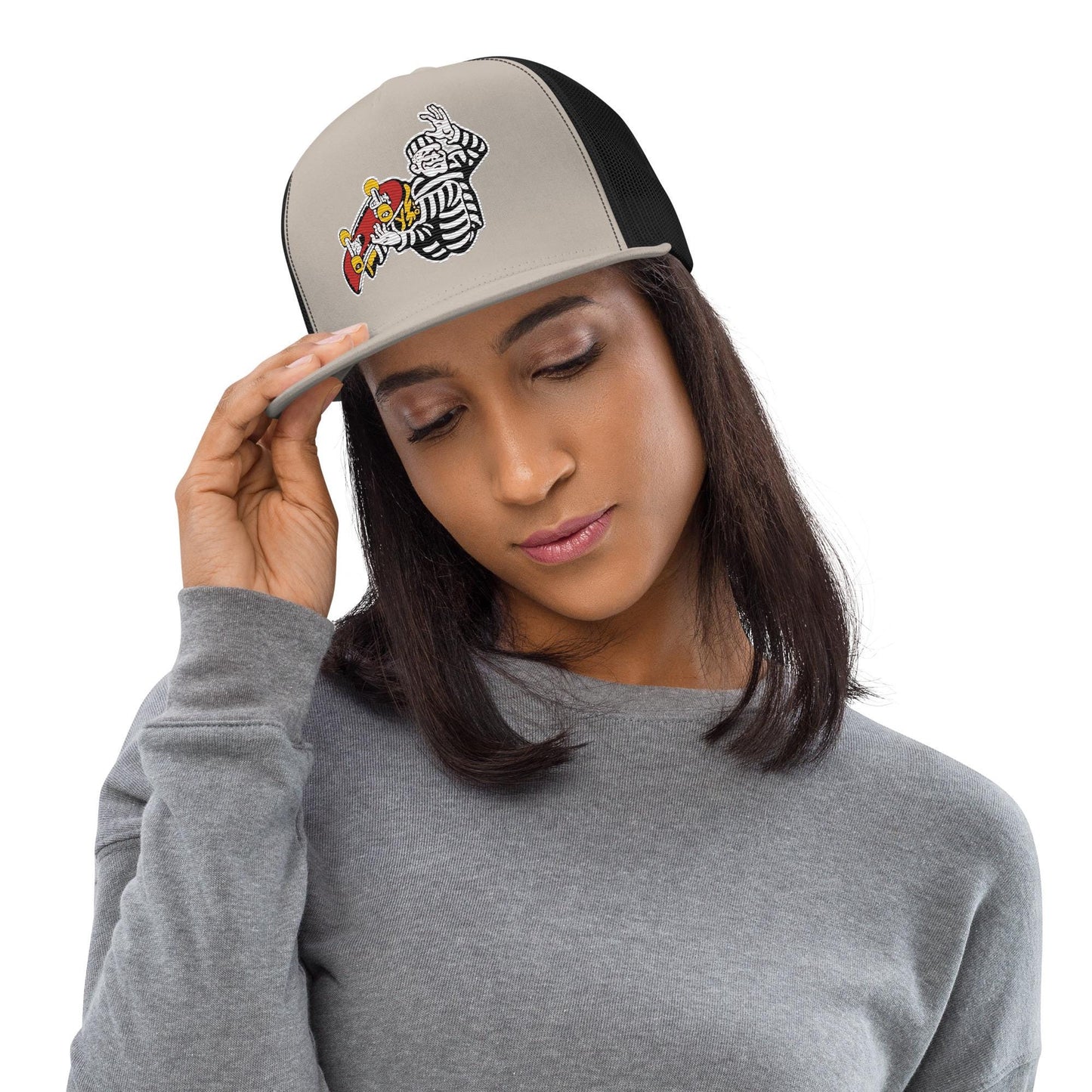 Cell Block Skateboarder Trucker Hat, Urban Snapback Cap, Vintage Inspired Hat, Men's Accessory, Women's Accessory