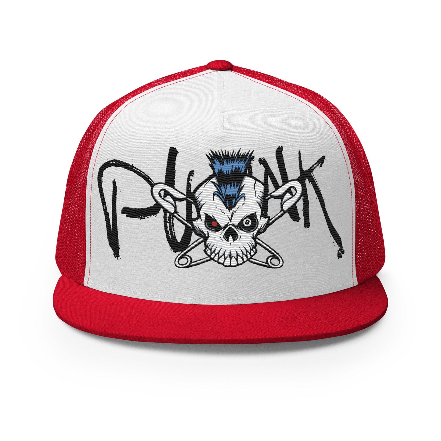 PUNK & GRUNGE Embroidered Trucker Hat, Vintage Style Cap, Hipster Headwear, Gift Idea