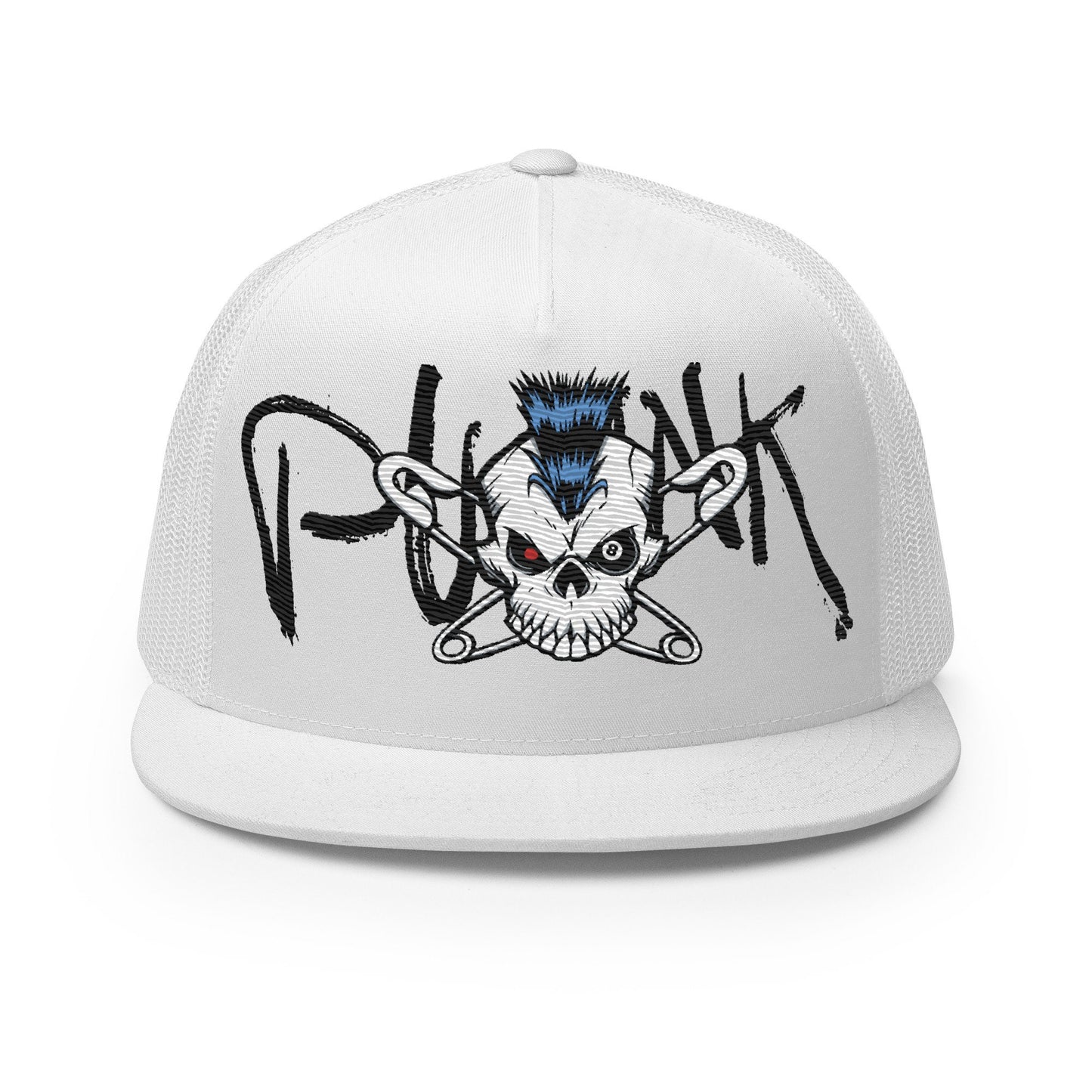 PUNK & GRUNGE Embroidered Trucker Hat, Vintage Style Cap, Hipster Headwear, Gift Idea