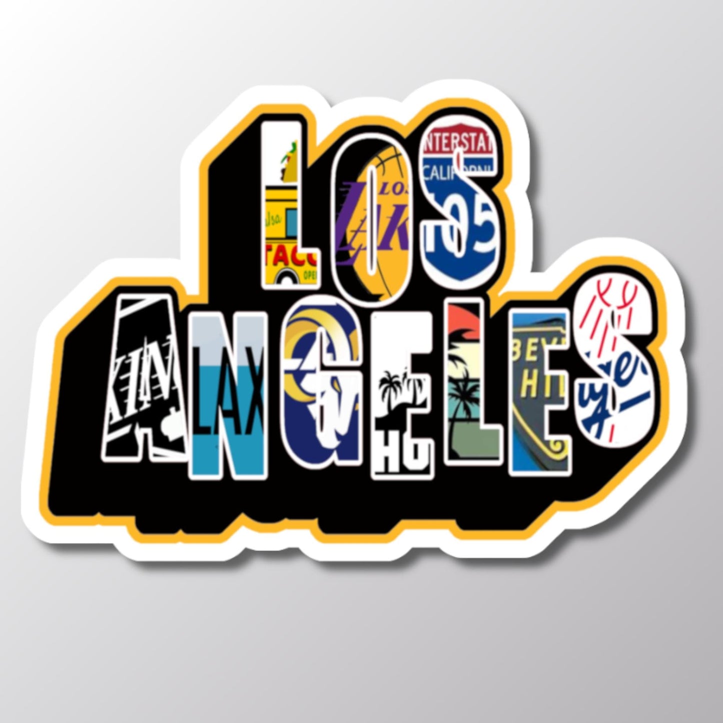 Los Angeles Sports Teams Sticker, LA Dodgers Sticker, Lakers Vinyl Decal, Clippers Fan Gift, Rams Sticker, City of Angels