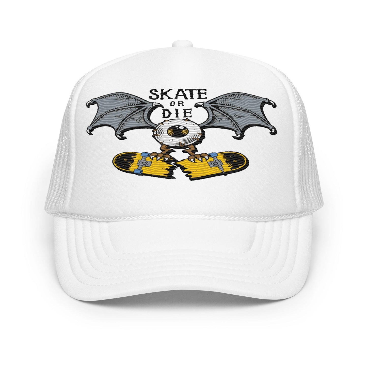 Foam Trucker Hat, Skate or Die Cap, Casual Skate Hat, Skateboarding Trucker, Adjustable Foam Hat, Streetwear Style