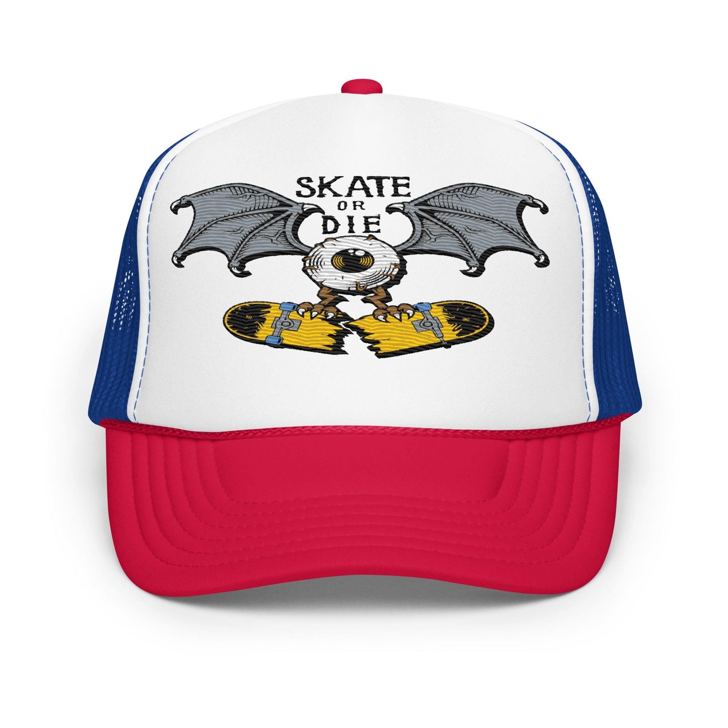 Foam Trucker Hat, Skate or Die Cap, Casual Skate Hat, Skateboarding Trucker, Adjustable Foam Hat, Streetwear Style