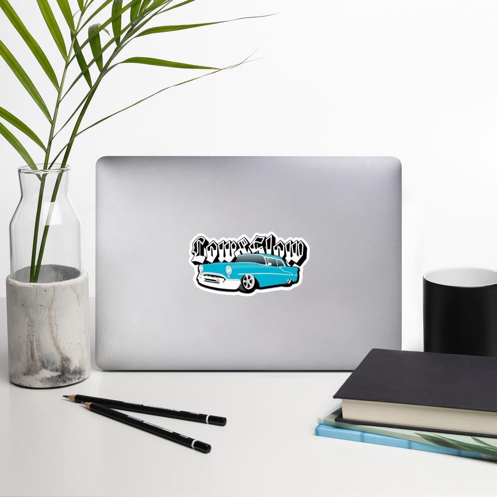 Low and Slow Sticker, Lowrider Car Decal, Custom Bumper Sticker, Vehicle Decoration, Car Enthusiast Gift, Lowrider Art