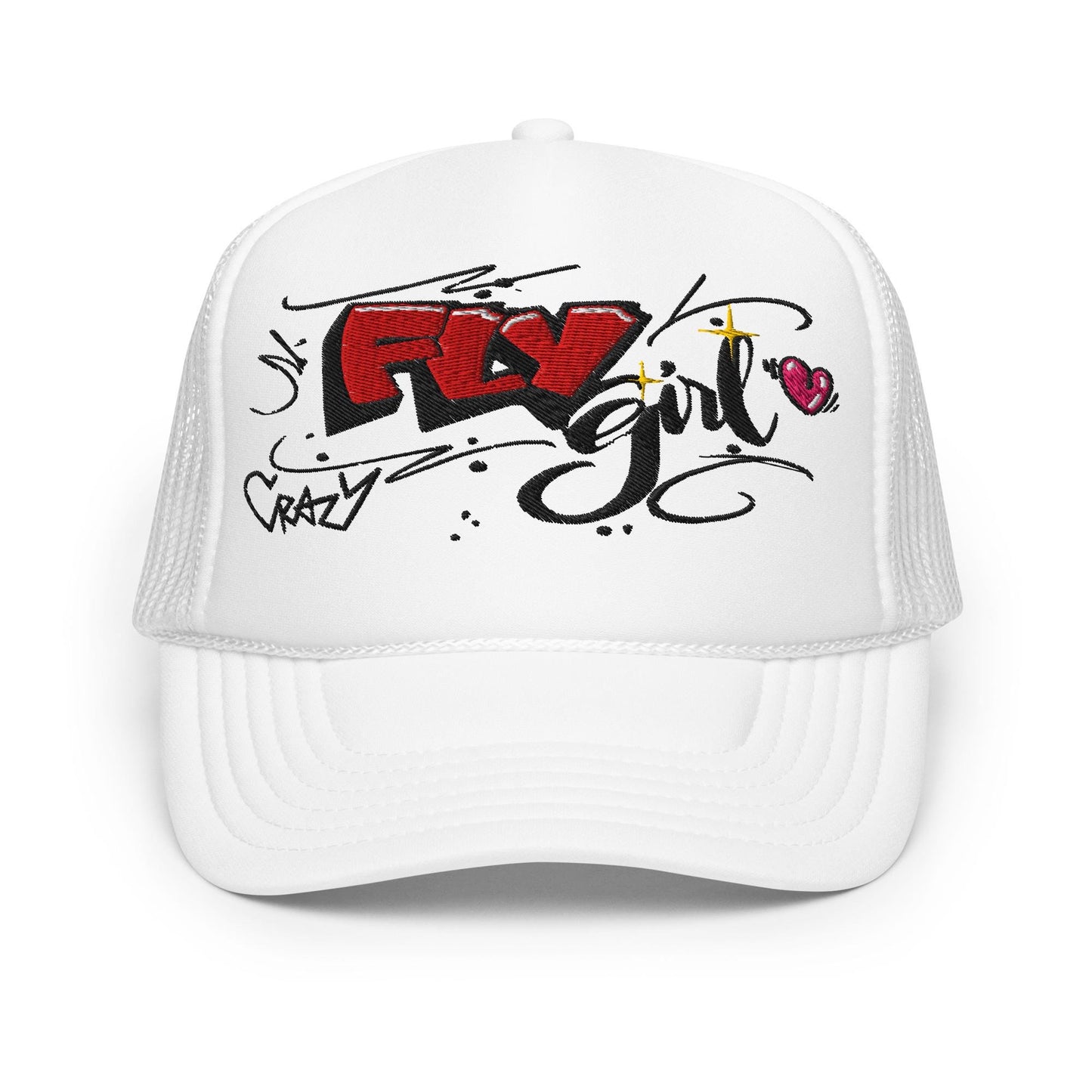 Fly Girl Foam Trucker Hat, Trendy Snapback, Mesh Cap, Outdoor Headwear, Summer Cap, Cool Hat, Casual Style, Gift