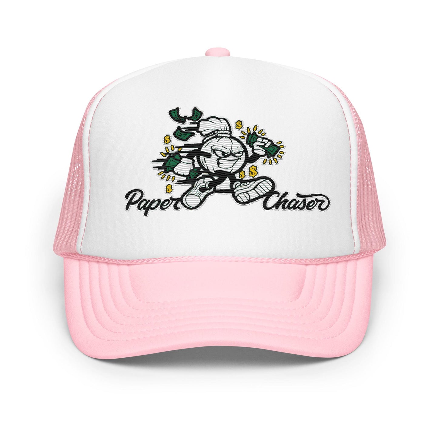 Paper Chaser Foam Trucker Hat, Mesh Back Cap, Unisex Fashion Hat, Stylish Headwear, Vintage Style, Casual Cap