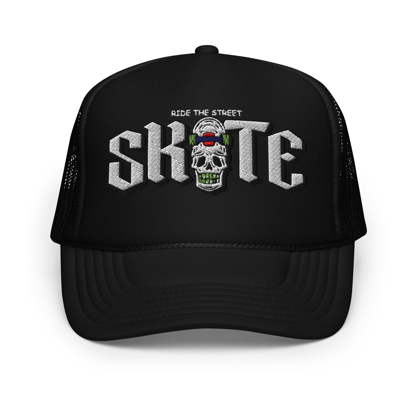 Exclusive Foam Trucker Hat, New City Design Cap, Skull Skateboard Style, Gift for Skaters, Streetwear Hat