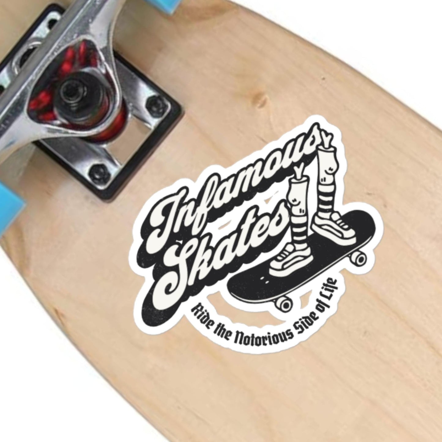 Skateboarding Sticker, Infamous Skates Decal, Roller Skate Sticker, Skater's Gear, Infamous Skates Gift, Skater Art