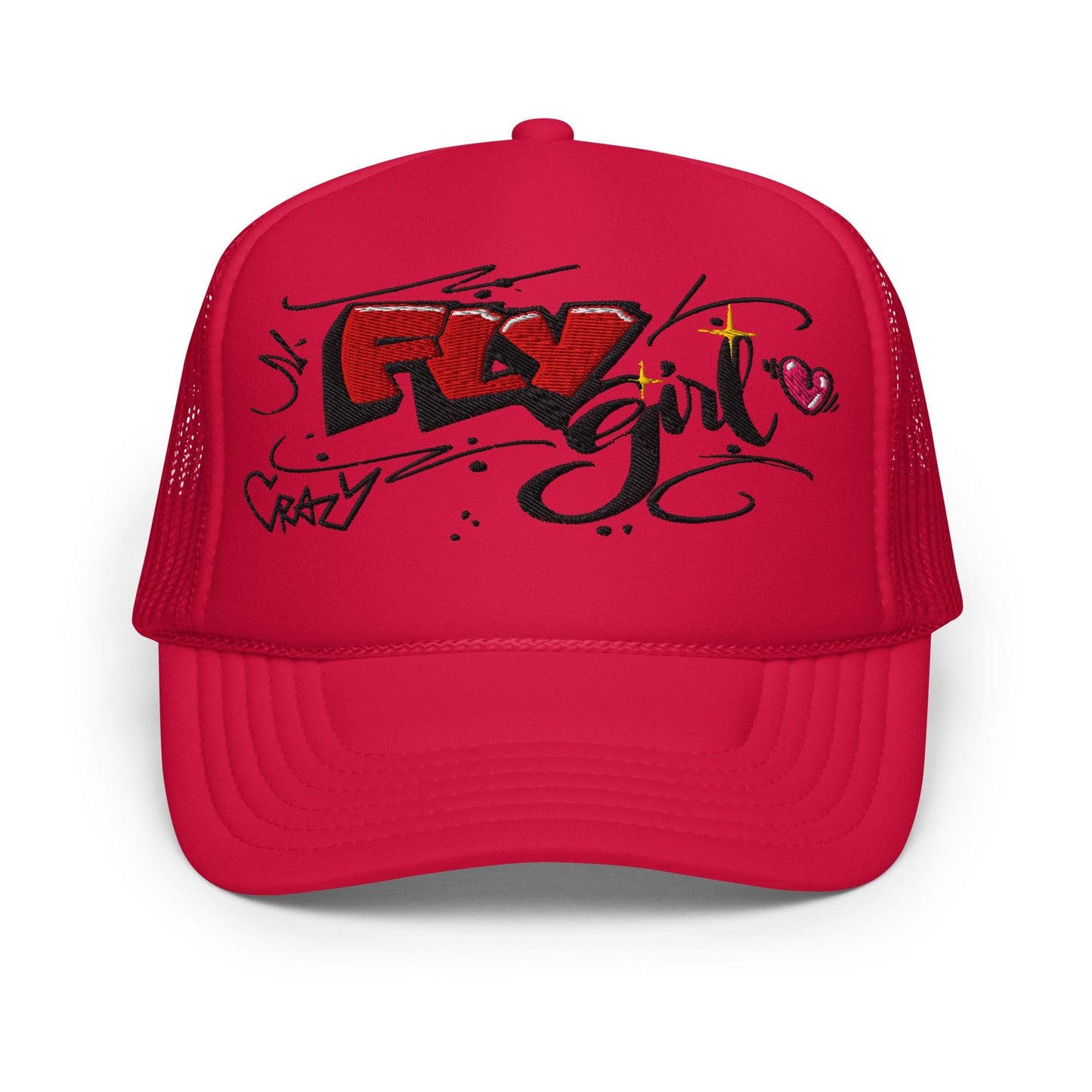 Fly Girl Foam Trucker Hat, Trendy Snapback, Mesh Cap, Outdoor Headwear, Summer Cap, Cool Hat, Casual Style, Gift