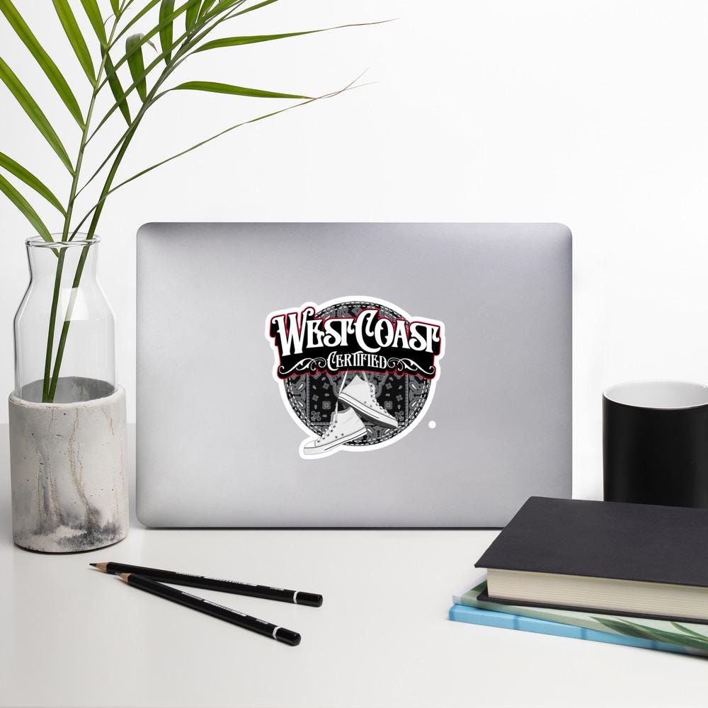 West Coast Certified Sticker, Vinyl Decal, Laptop Sticker, Car Bumper, Personalize Gift, Water Bottle Sticker