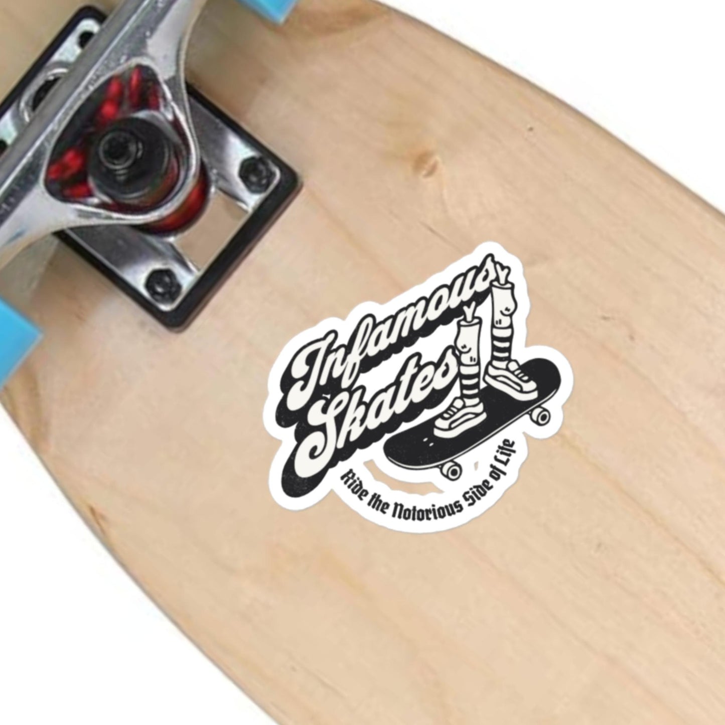 Skateboarding Sticker, Infamous Skates Decal, Roller Skate Sticker, Skater's Gear, Infamous Skates Gift, Skater Art