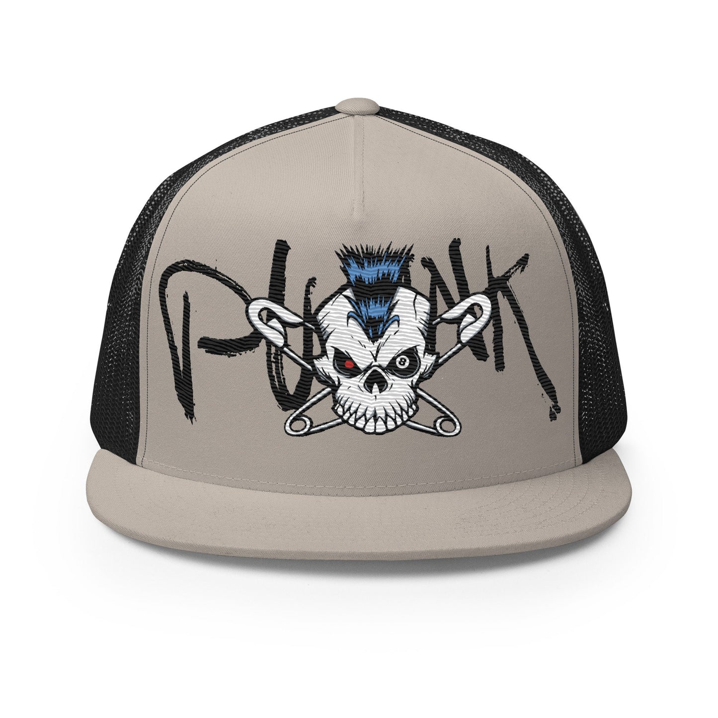 PUNK & GRUNGE Embroidered Trucker Hat, Vintage Style Cap, Hipster Headwear, Gift Idea