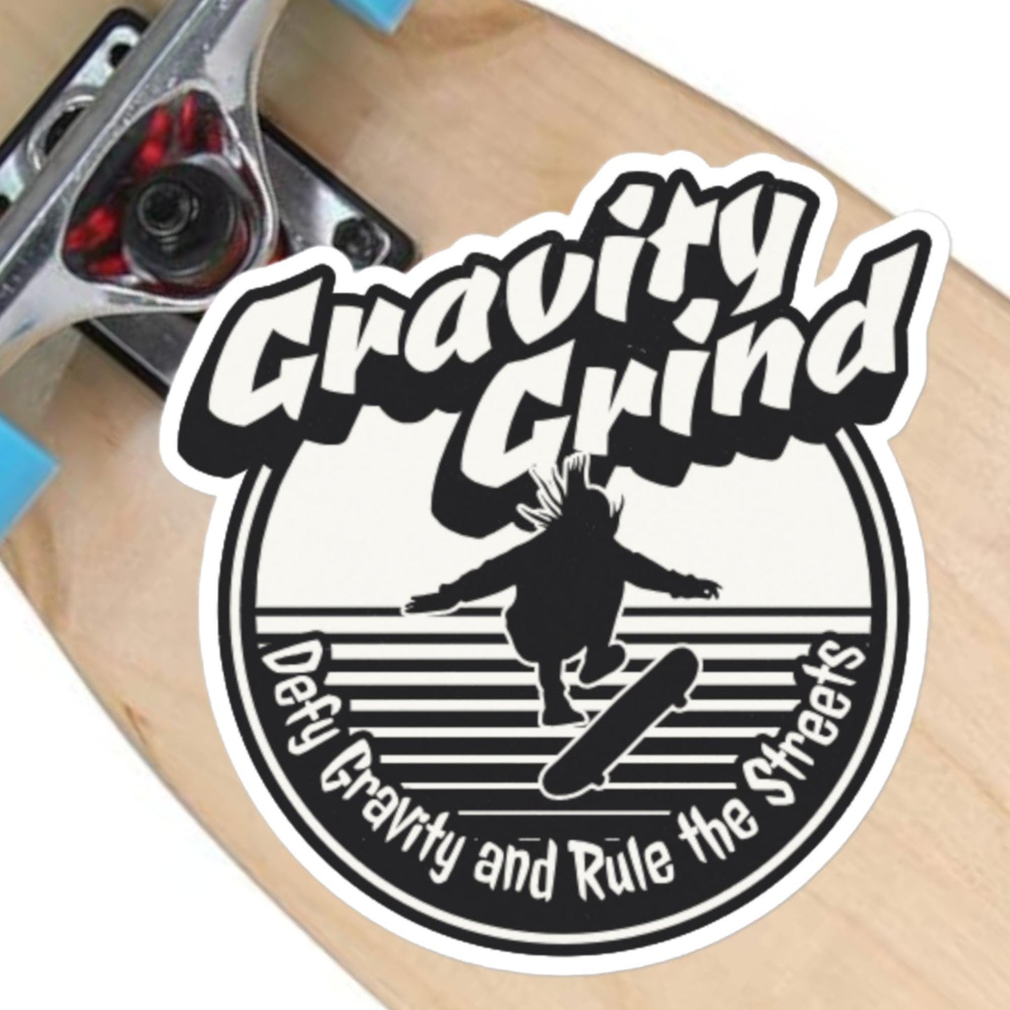Gravity Grind Sticker, Skateboard Sticker, Laptop Sticker, Bumper Sticker, Decal, Merch, Cool Stickers, Gift for Skaters