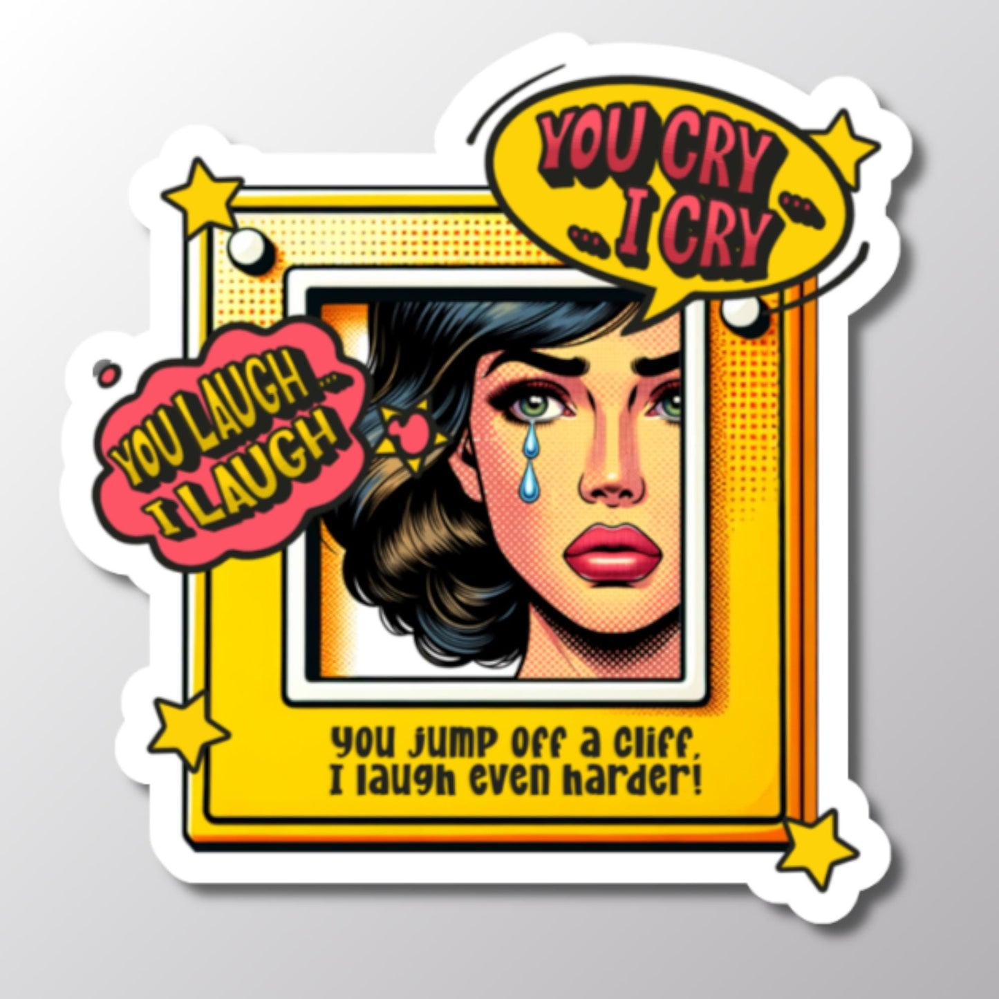 Comic Pop Art Sticker, Funny Comic Sticker, Art Decal, Pop Art Decor, Retro Comic Sticker, Unique Sticker, Meme Sticker