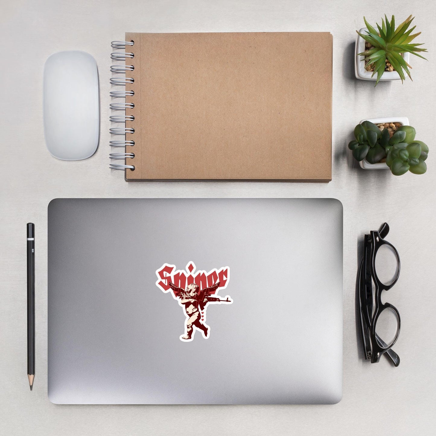 Sniper Cupid Stickers, Cupid with Machine Gun, Love Sniper Decals, Scrapbook Stickers, Valentine's Stickers, Planner Decor