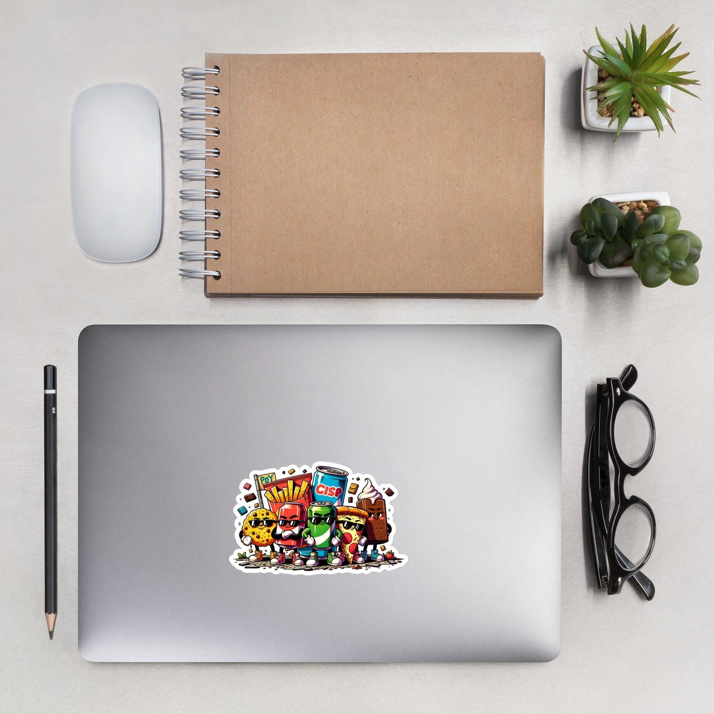 Snack Squad Sticker, Fun Food Sticker, Decorative Decal, Laptop Sticker, Gift for Friends, Notebook Sticker
