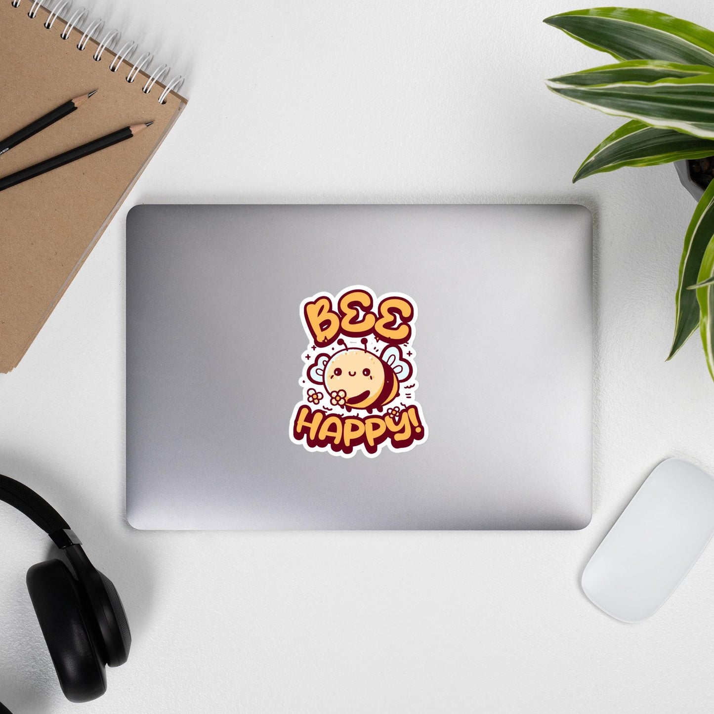 Bee Happy Sticker, Happy Bee Decal, Motivational Sticker, Bee Lover Gift, Cute Bee Design, Laptop Sticker