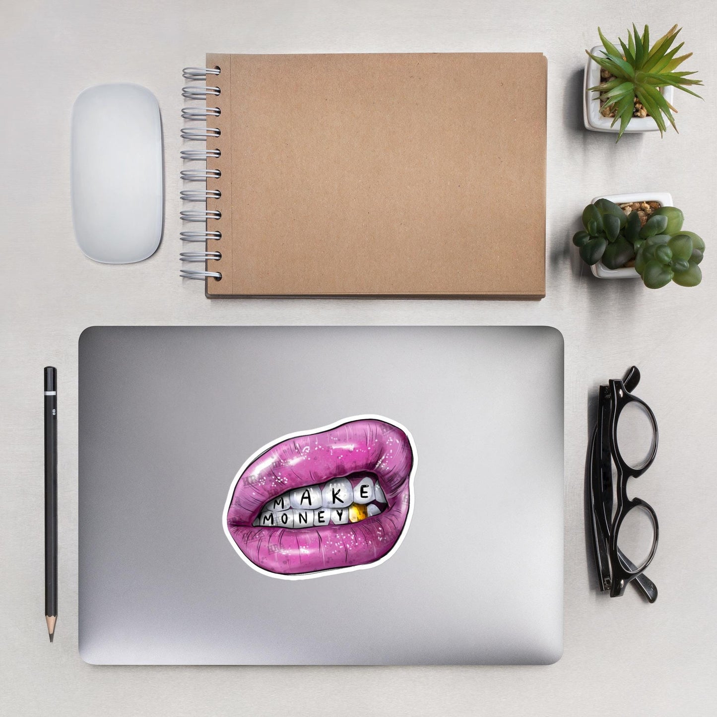 Lipps Sticker with Make Money Theme, Decorative Decal, Inspirational Sticker, Business Motivation, Success Gift