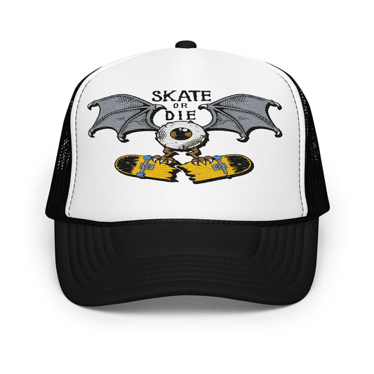 Foam Trucker Hat, Skate or Die Cap, Casual Skate Hat, Skateboarding Trucker, Adjustable Foam Hat, Streetwear Style