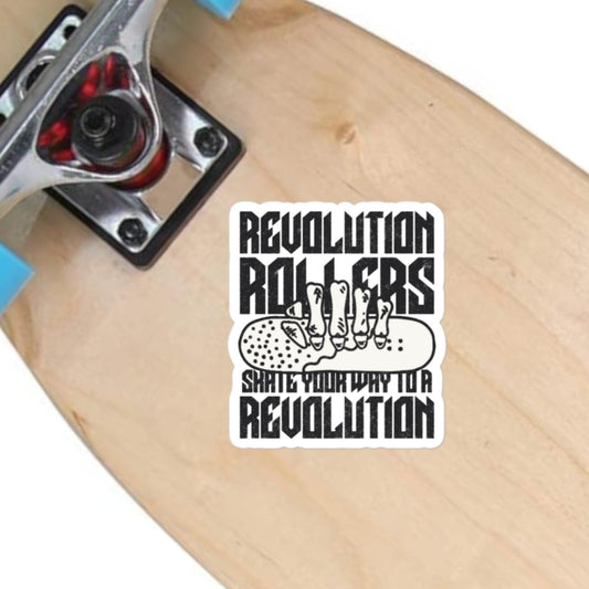 Revolution Roller Sticker, Vinyl Decal, Roller Skating Sticker, Skater Gift, Custom Skateboard Decal, Skate Decor