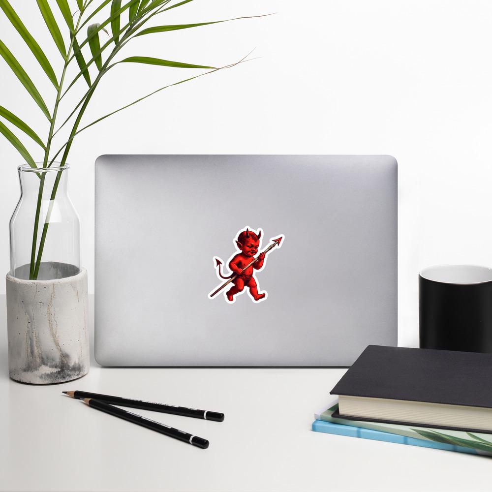 Little Red Devil Sticker, Vinyl Sticker, Red Devil Decal, Cute Devil Sticker, Halloween Sticker, Fun Accessory