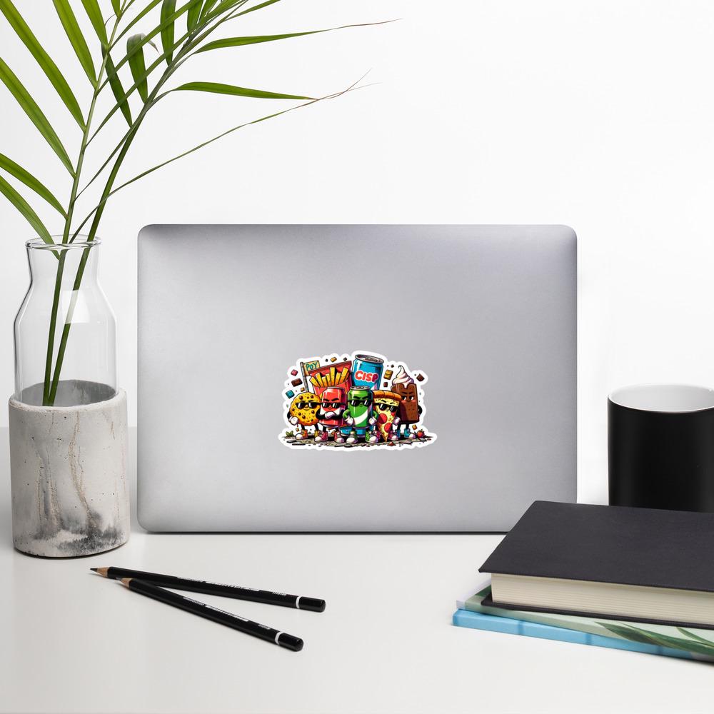 Snack Squad Sticker, Fun Food Sticker, Decorative Decal, Laptop Sticker, Gift for Friends, Notebook Sticker
