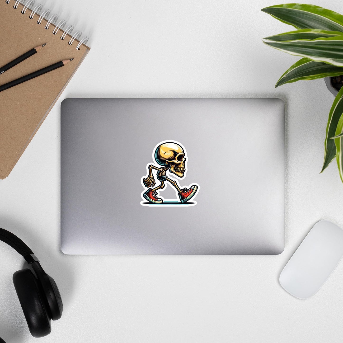 Walking Skull Sticker, Skull Decal, Walking Skull Art, Unique Vinyl Sticker, Halloween Sticker, Skull Gift
