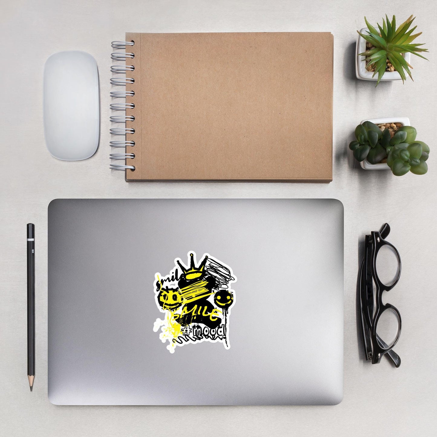 Smile Decal, Emoticon Sticker, Happy Face Sticker, Laptop Sticker, Vinyl Decal, Planner Sticker