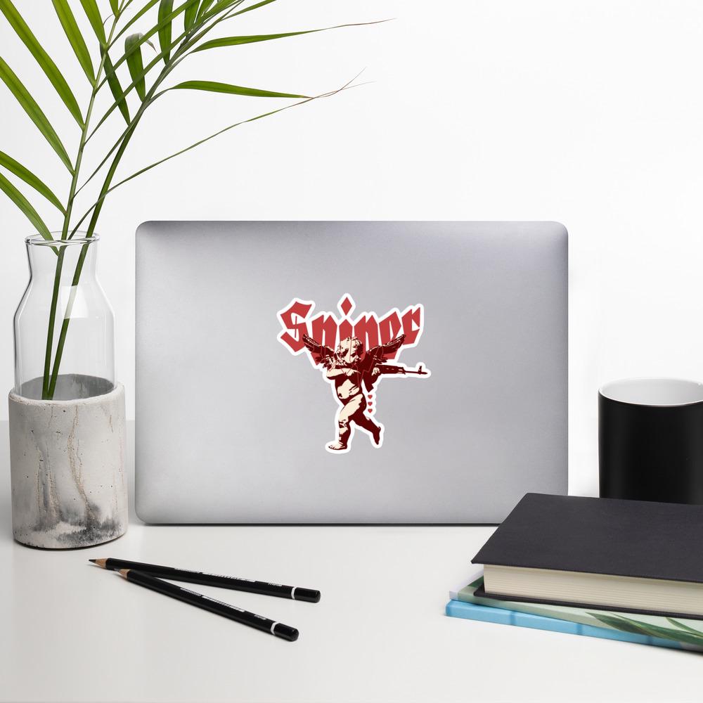 Sniper Cupid Stickers, Cupid with Machine Gun, Love Sniper Decals, Scrapbook Stickers, Valentine's Stickers, Planner Decor