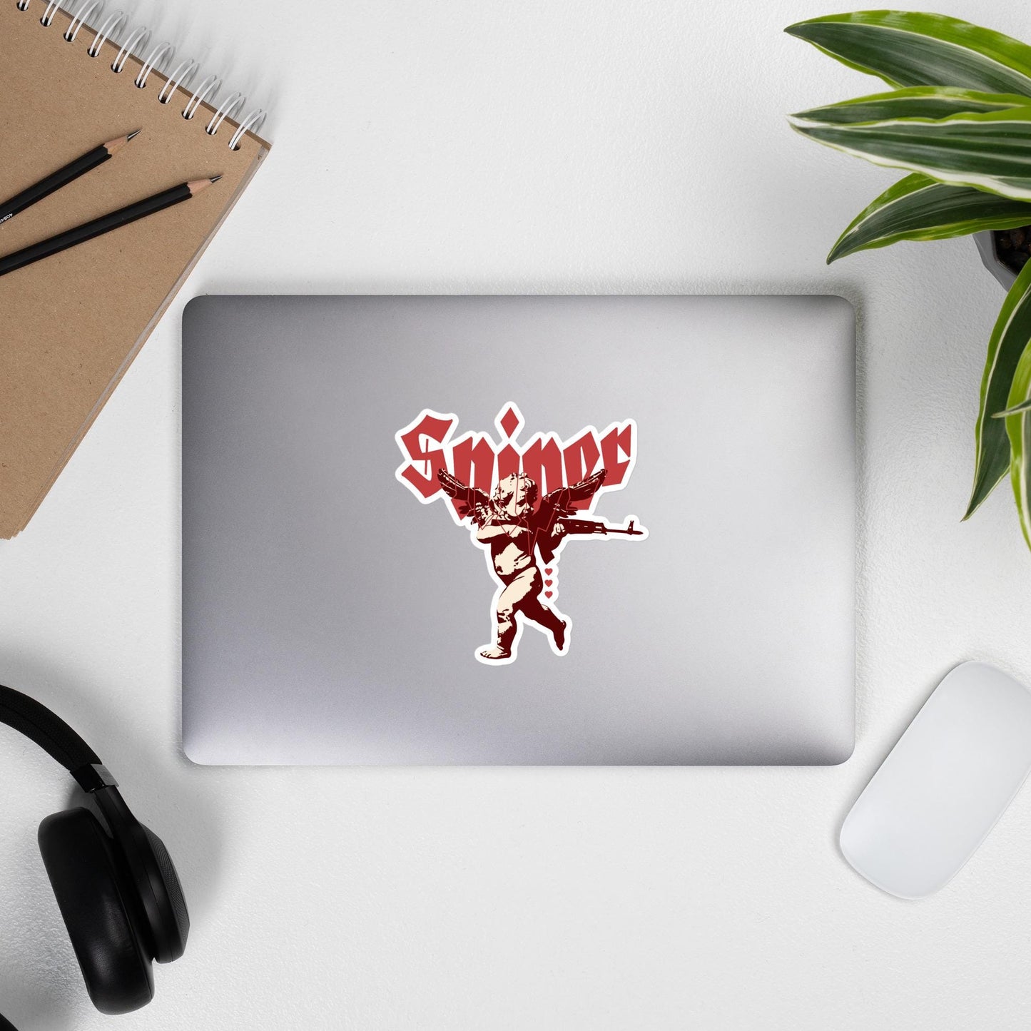 Sniper Cupid Stickers, Cupid with Machine Gun, Love Sniper Decals, Scrapbook Stickers, Valentine's Stickers, Planner Decor