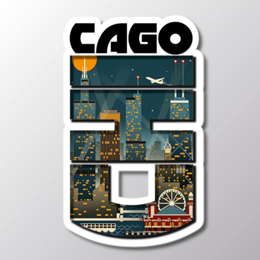 Chicagoland Sticker, Urban Art Decal, Chicago Souvenir, Laptop Sticker, Travel Gift, City Decoration
