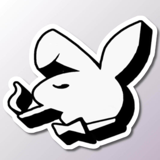 Playboy Bunny Smoking Sticker, Vintage Vibe, Laptop Decal, Waterproof, Vinyl Sticker, Cool Gift, Teen Room Decor