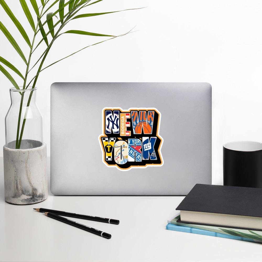 New York City Icons Sticker, NYC Landmark Decals, Travel Souvenir, City Emblem Stickers, Urban Art, Collectible