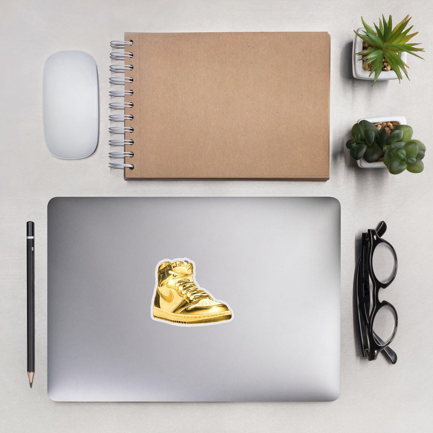 Gold Jordan Sneaker Decal, Sneaker Lover Sticker, Fashionable Shoe Sticker, Unique Sticker, Vinyl Art