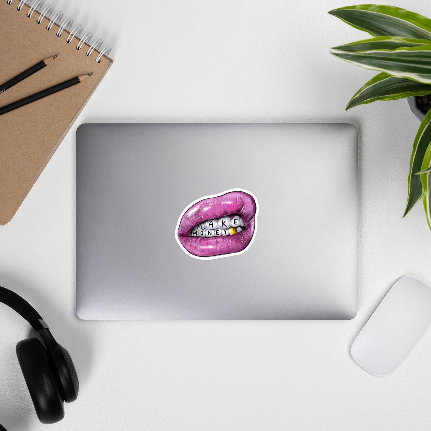 Lipps Sticker with Make Money Theme, Decorative Decal, Inspirational Sticker, Business Motivation, Success Gift