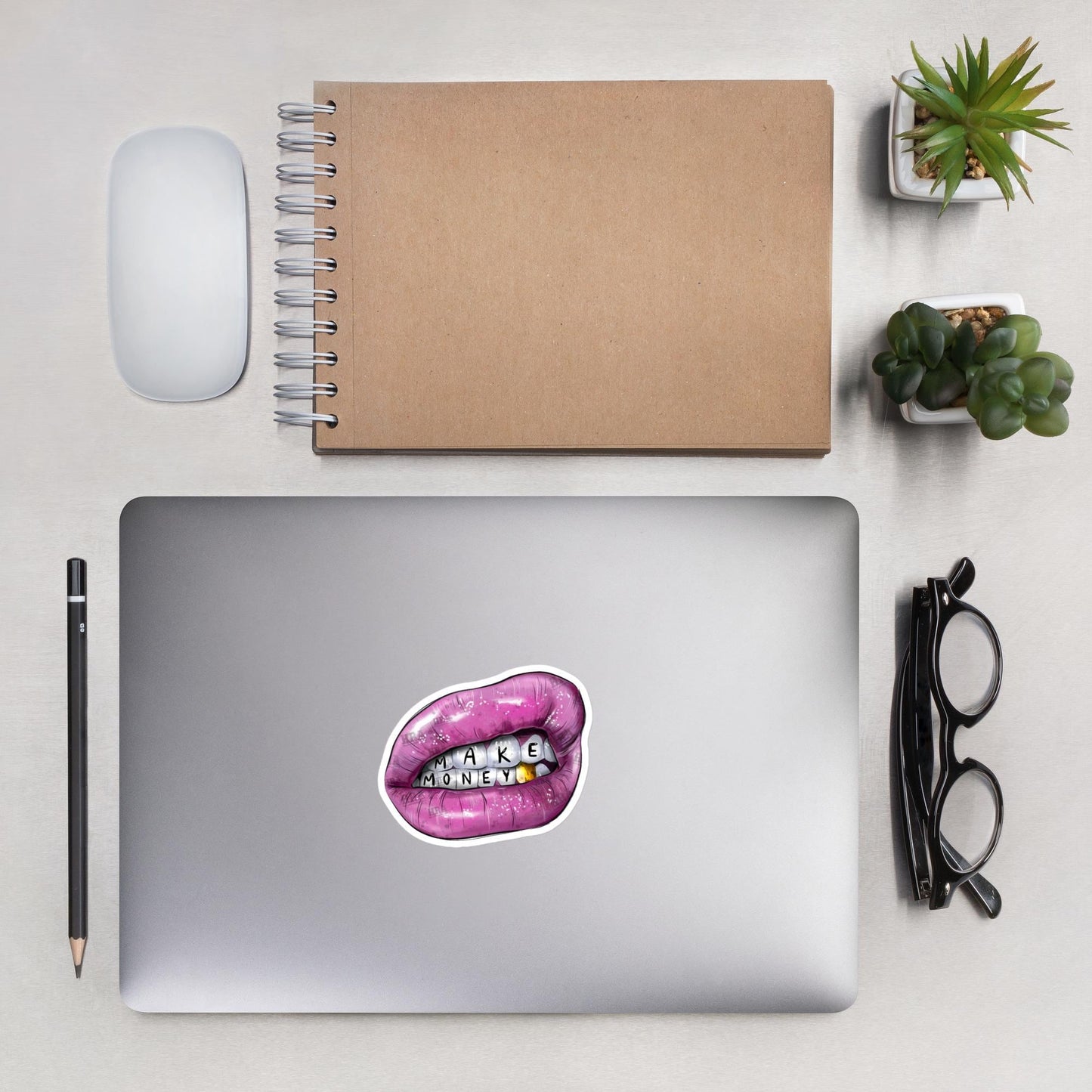 Lipps Sticker with Make Money Theme, Decorative Decal, Inspirational Sticker, Business Motivation, Success Gift
