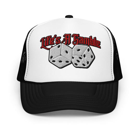 Life's a Gamble Foam Trucker Hat, Mesh Cap, Snapback, Graphic Hat, Casual Headwear, Streetwear Cap, Urban Style