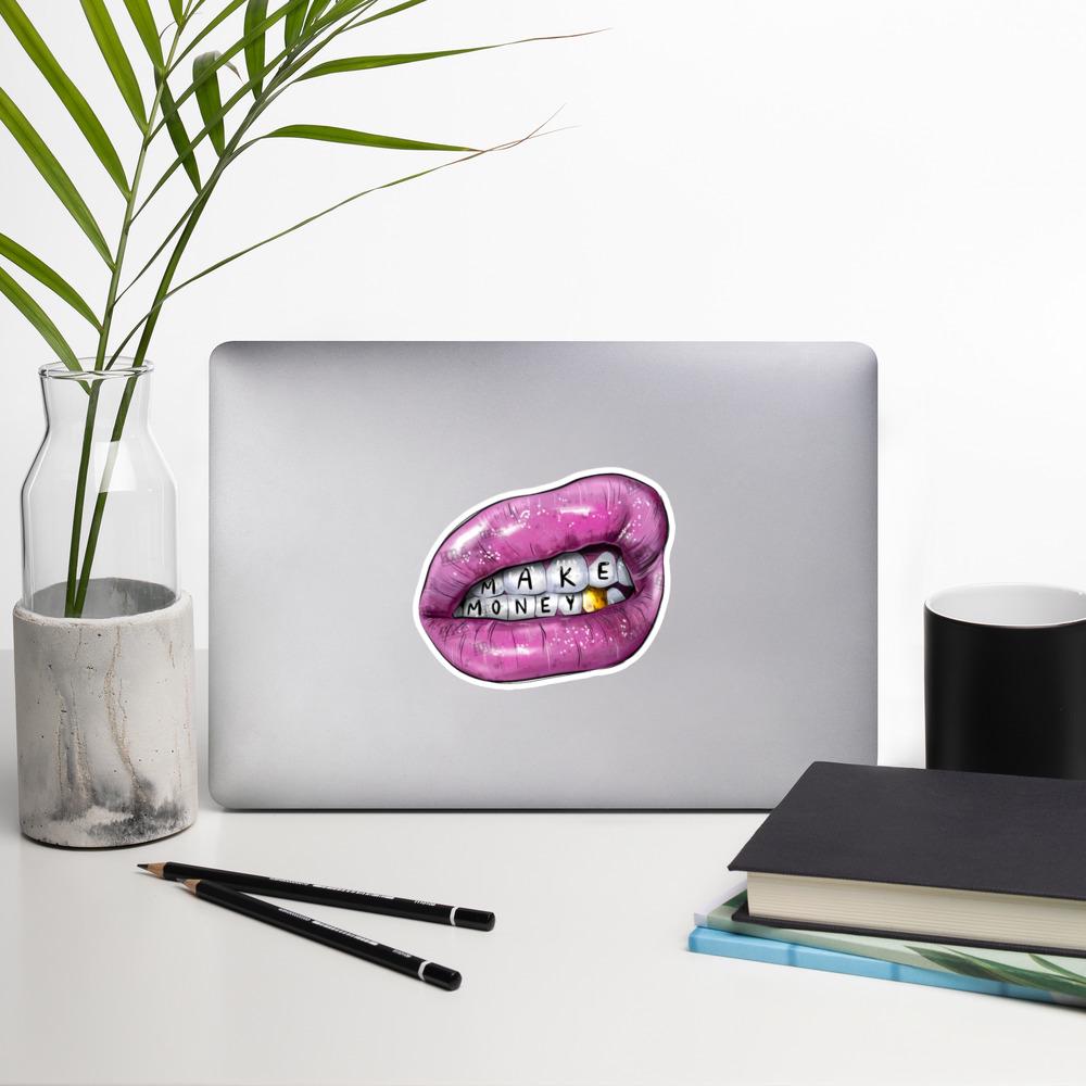 Lipps Sticker with Make Money Theme, Decorative Decal, Inspirational Sticker, Business Motivation, Success Gift