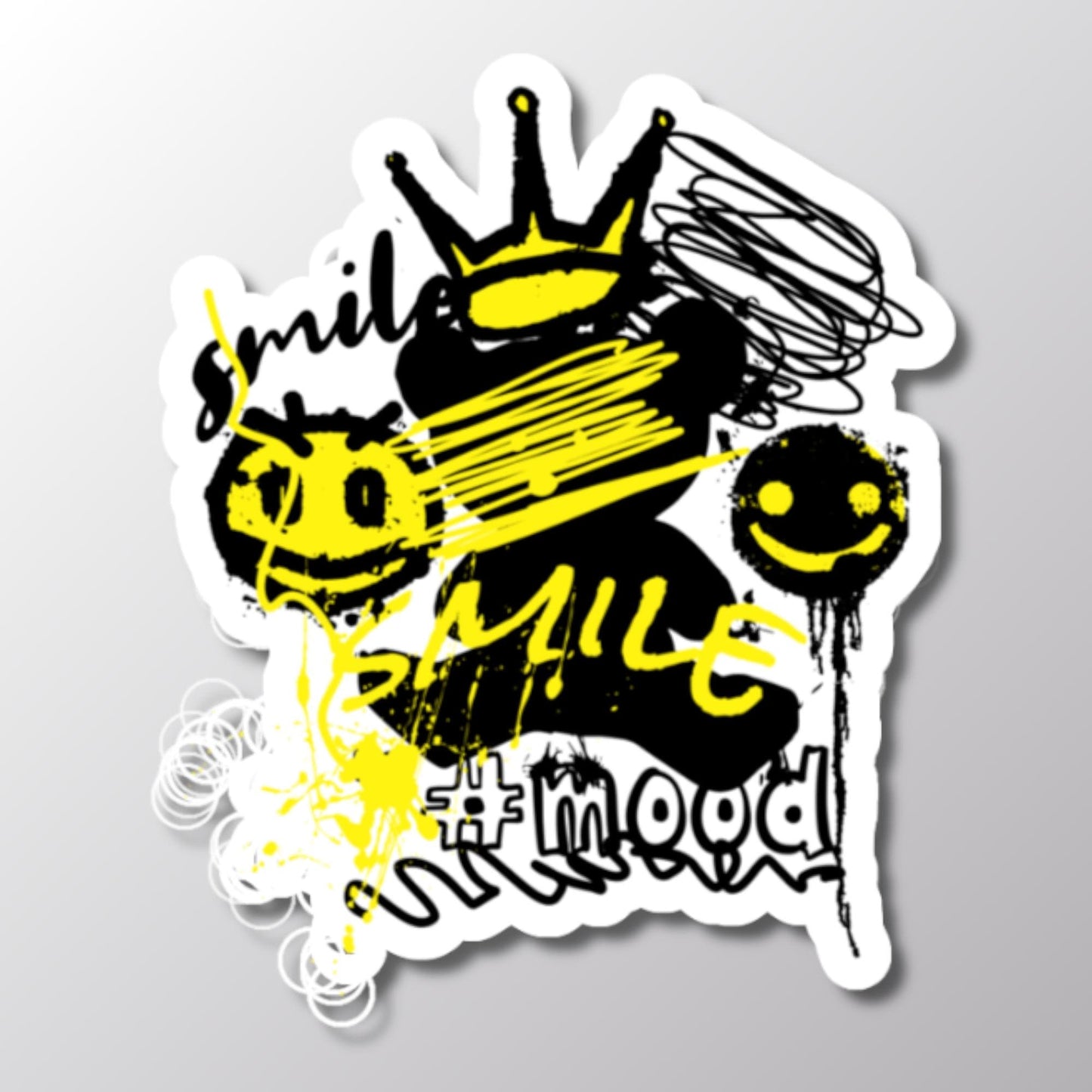 Smile Decal, Emoticon Sticker, Happy Face Sticker, Laptop Sticker, Vinyl Decal, Planner Sticker