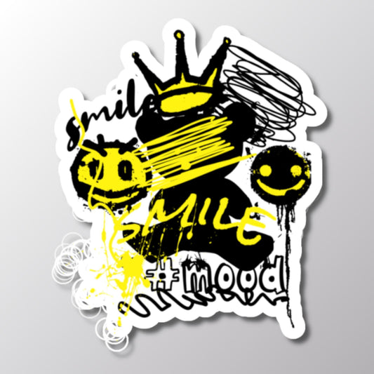 Smile Decal, Emoticon Sticker, Happy Face Sticker, Laptop Sticker, Vinyl Decal, Planner Sticker