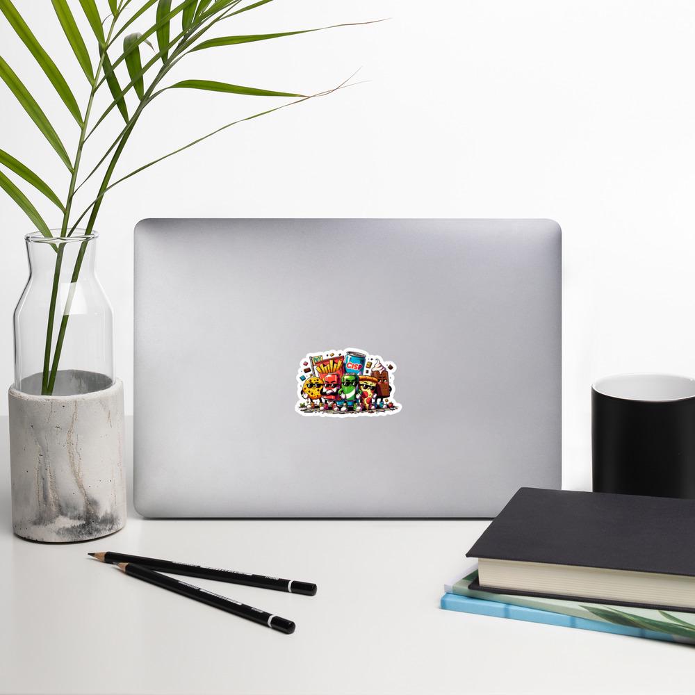 Snack Squad Sticker, Fun Food Sticker, Decorative Decal, Laptop Sticker, Gift for Friends, Notebook Sticker