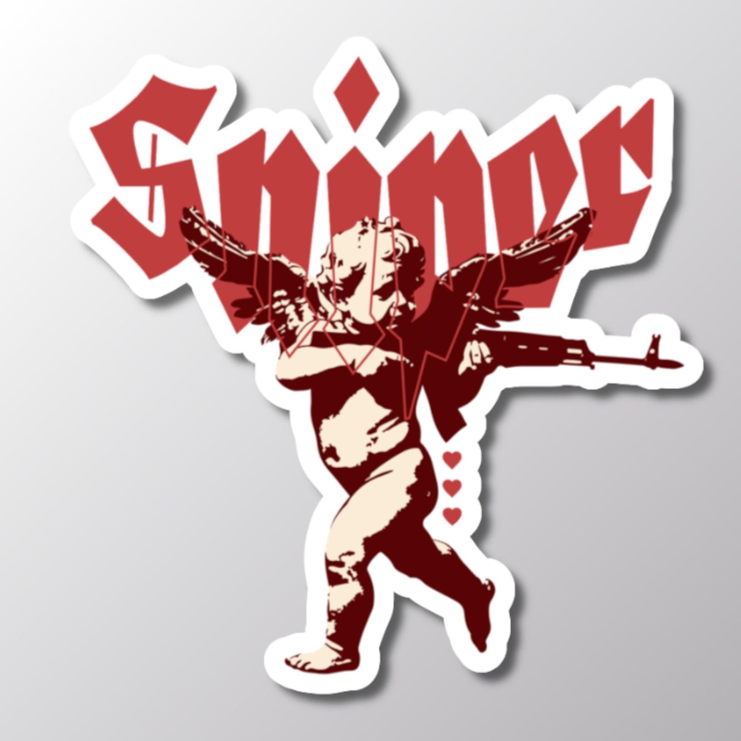 Sniper Cupid Stickers, Cupid with Machine Gun, Love Sniper Decals, Scrapbook Stickers, Valentine's Stickers, Planner Decor