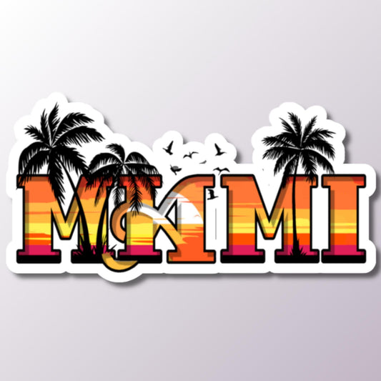 Miami Florida Sticker, Travel Souvenir, Miami Decal, Florida Map Sticker, Vacation Keepsake, Beach Lover Gift