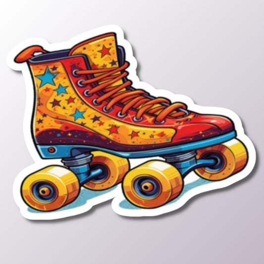 Roller Skate Sticker, Cute Skating Decal, Skateboard Sticker, Roller Derby Gift, Skate Gift, Skater Accessories