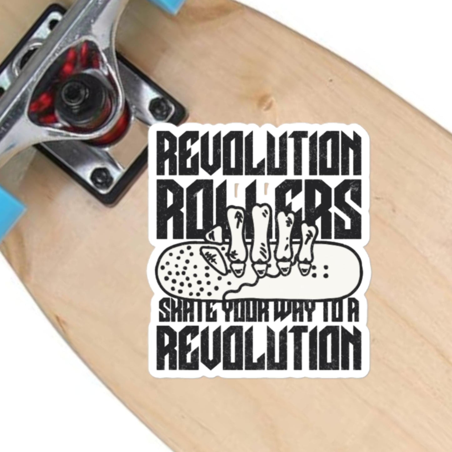 Revolution Roller Sticker, Vinyl Decal, Roller Skating Sticker, Skater Gift, Custom Skateboard Decal, Skate Decor