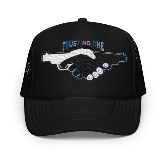 Trust No One Foam Trucker Hat, Exclusive New City Design, Urban Streetwear Cap, Cool Gift for Him, Limited Edition.