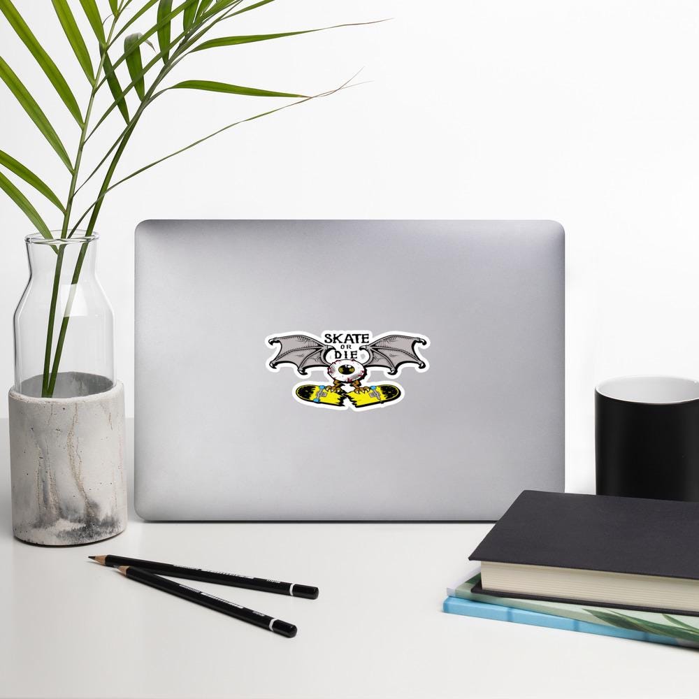 Skate or Die Stickers, Skateboard Stickers, Cool Decals, Skater Gift, Laptop Stickers, Street Art Stickers
