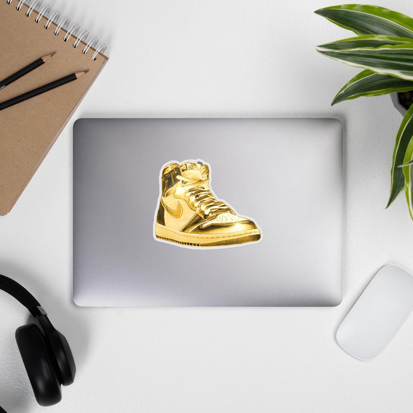 Gold Jordan Sneaker Decal, Sneaker Lover Sticker, Fashionable Shoe Sticker, Unique Sticker, Vinyl Art