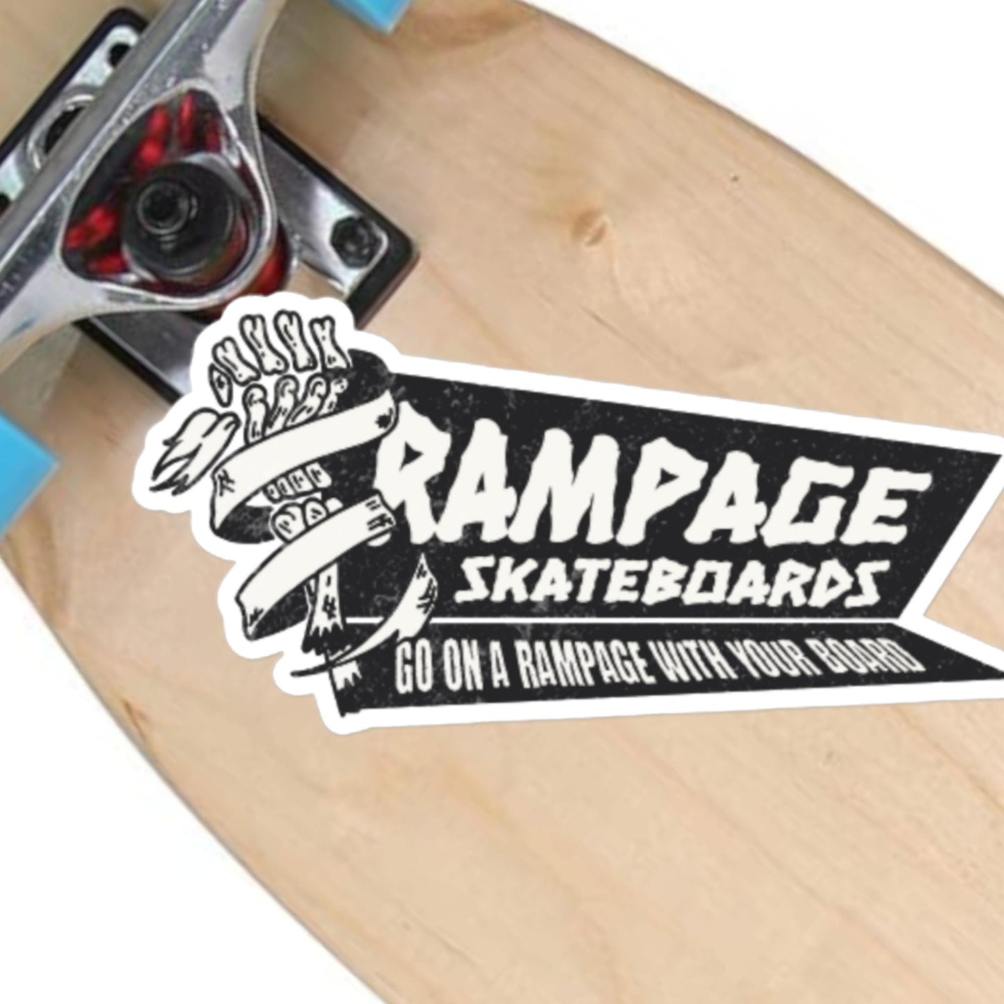 Durable Rampage Skateboard Sticker, Skater Decal, Stylish Sticker, Rampage Artwork, Gift for Skaters