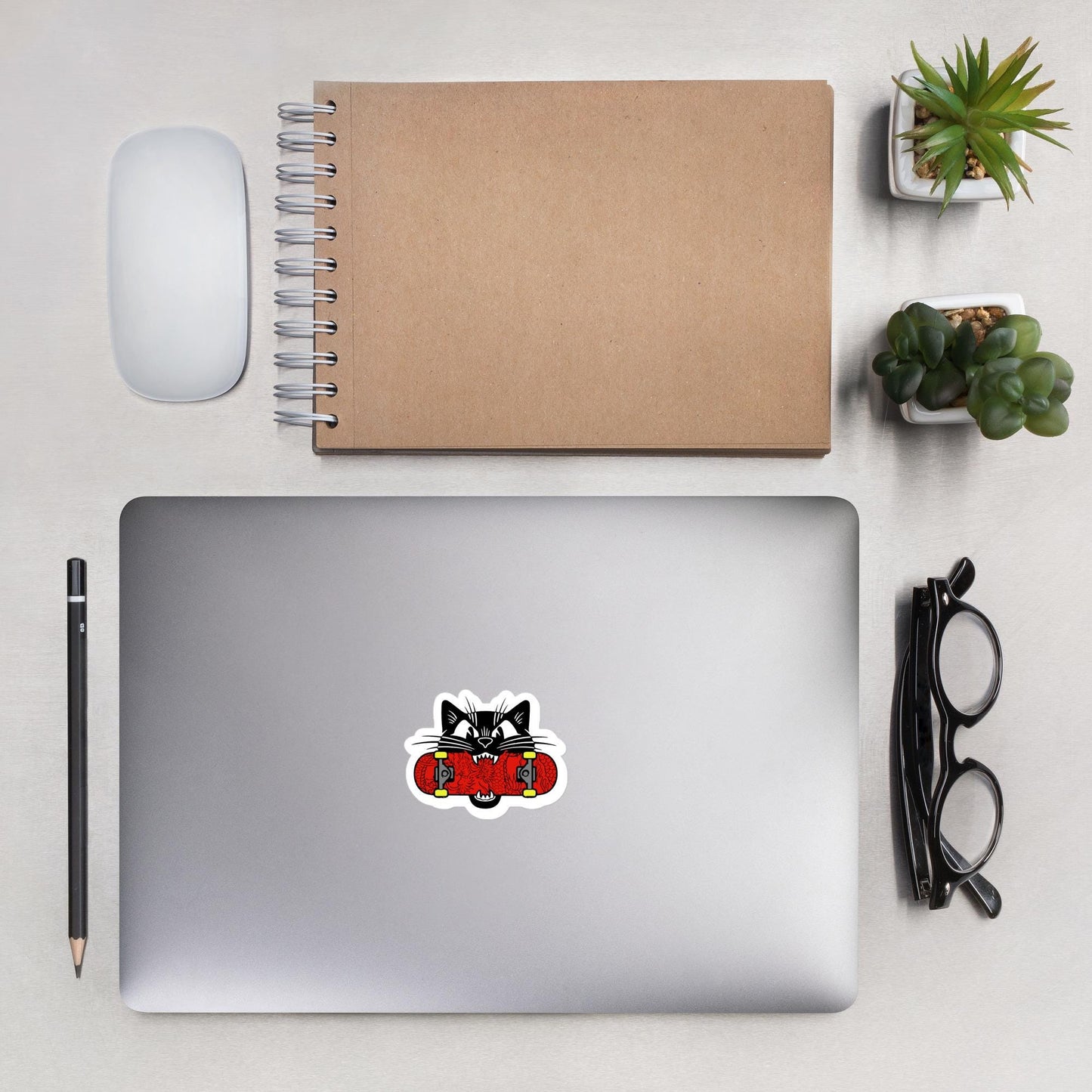 Black Cat Skateboard Sticker, Skateboard Decor, Cool Cat Decal, Vinyl Sticker, Cat Lover Gift, Skateboarding Sticker